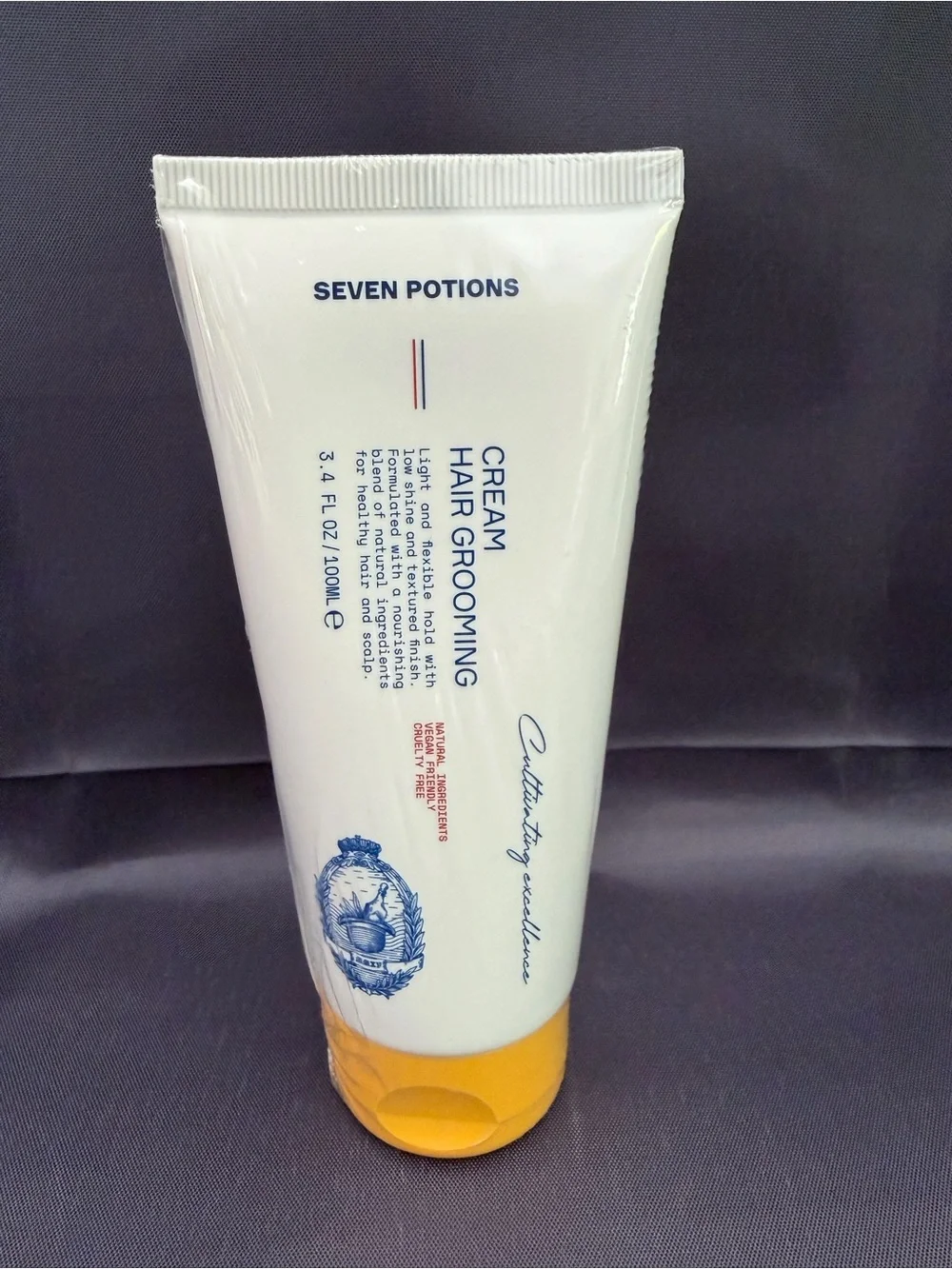 Seven Potions Hair Styling Cream Natural Lifht Hold 3.4 oz Vegan New Sealed